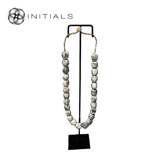 Object Nature Opera Necklace Marble Grey