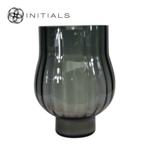 Vase | Candleholder Optique Bulb Smoke Glass