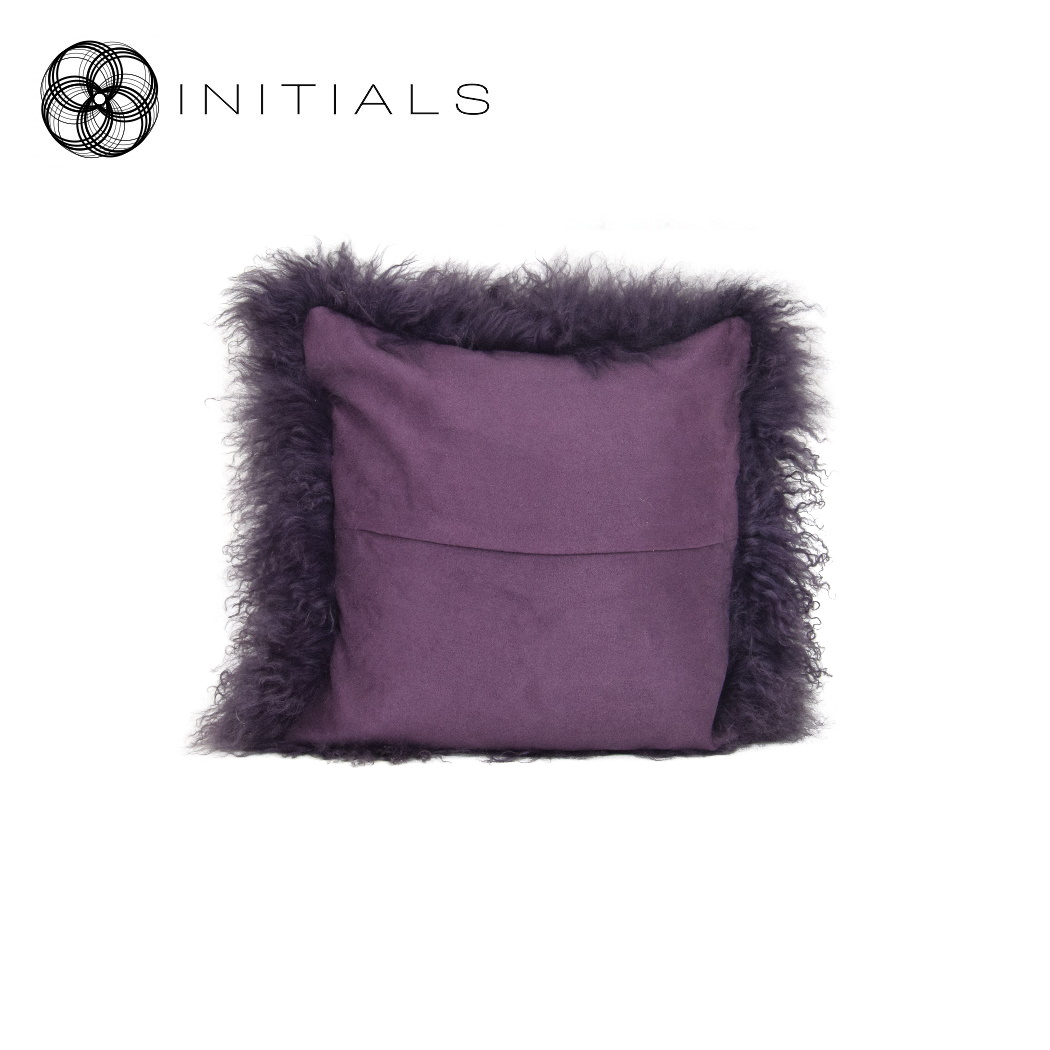 Cushion Sheepskin Aubergine Purple