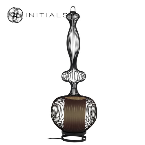 Floor Lamp Oriental Bold Iron Wire Black