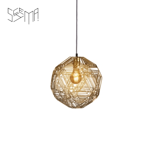 Hanging Lamp Pairot Zattelite Iron Wire Gold