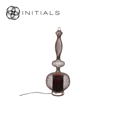 Floor Lamp Oriental Bold Iron Wire Metallic Brown