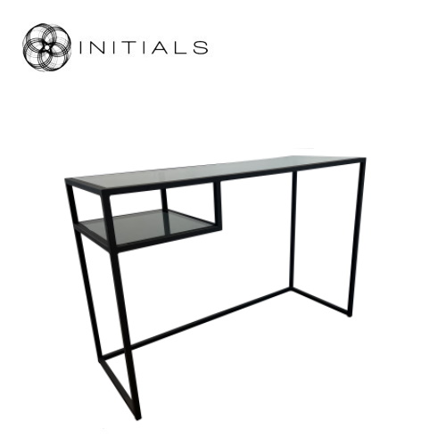 Desk | Side Table Broadway 2 Smoke Glass Iron Black
