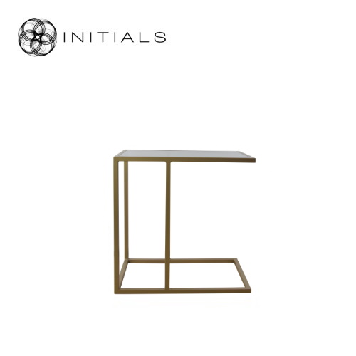 Bench Table High Iron Structure Matt Gold With Smoke Glass Plate