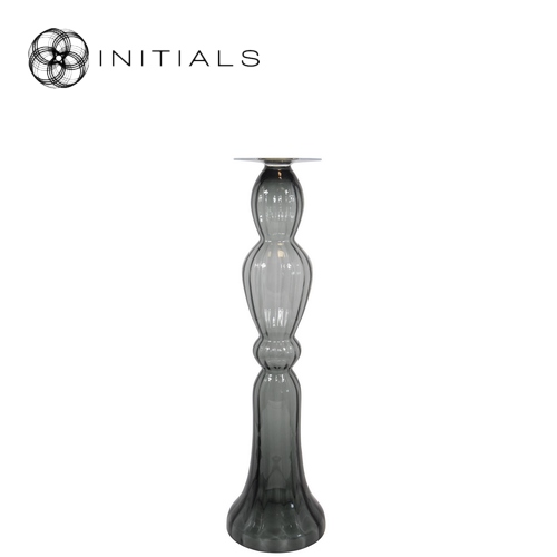 Vase | Candleholder Classic OPTIC Glass Smoked High