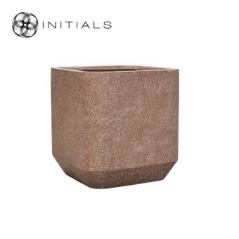 Pot Terrazzo Rounded Cube Mocha