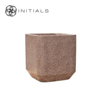 Pot Terrazzo Rounded Cube Mocha