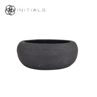 Bowl Suar Wood Curved Black