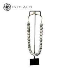 Object Nature Opera Necklace Marble Grey