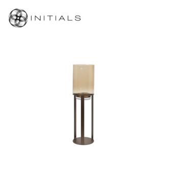 Hurricane Table Stand Open XS Metallic Brown & Topaz Glass