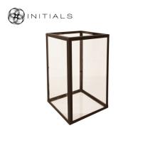 Showcase | Candleholder Serré Window Clear glass and Iron Frame Metallic Brown