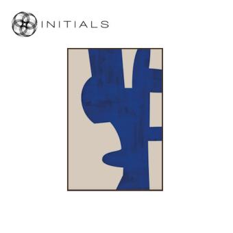 Walldecoration Contemporain Blues I with Wooden Frame