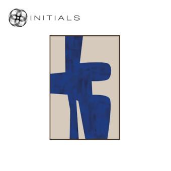 Walldecoration Contemporain Blues II with Wooden Frame