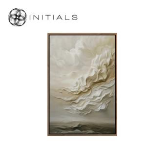 Walldecoration Clouds with Wooden Frame