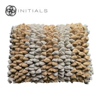 Cushion Cover Pebble Stripes Moon White Saffron Gold