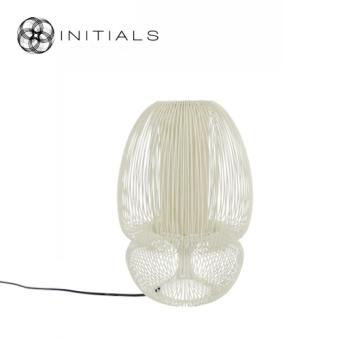 Table Lamp Bubble Straight Iron Wire Riff White