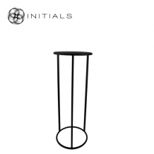 Flower Stand Metal Black Round