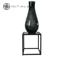 Table Skyline Smoke glass Iron Black Square