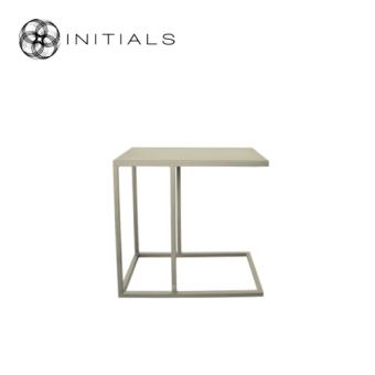 Bench Table Metal Ivory Rectangular
