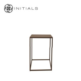 Flower Stand Metal Metallic Brown Square