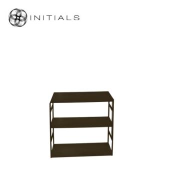 Cabinet 3 Metal Metallic Brown