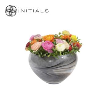 Vase Royal Black Brown Marble Glass