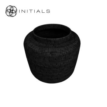 Pot Nature Osier Planter Burma Rattan Black