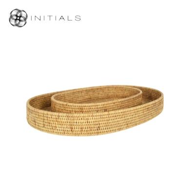 S2 - Tray Serving Burma Rattan Natural Round