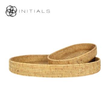S2 - Tray Serving Burma Rattan Natural Round