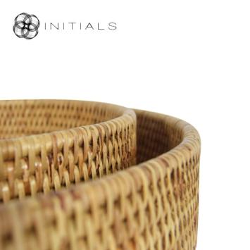 S2 - Tray Serving Burma Rattan Natural Round