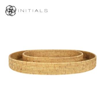 S2 - Tray Serving Burma Rattan Natural Round