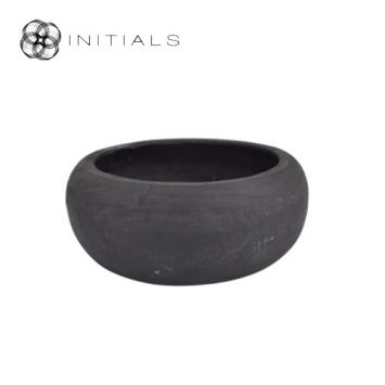 Bowl Suar Wood Curved Black