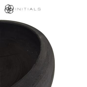 Bowl Suar Wood Curved Black