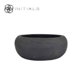 Bowl Suar Wood Curved Black