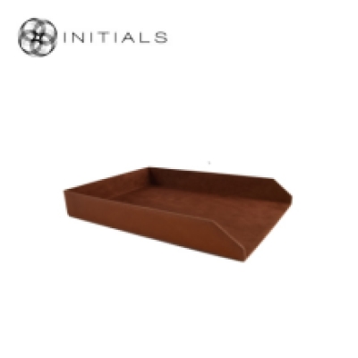 Home Office Cuir Paper Tray A4 Leather Cognac