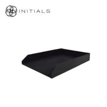 Home Office Cuir Paper Tray A4 Leather Black