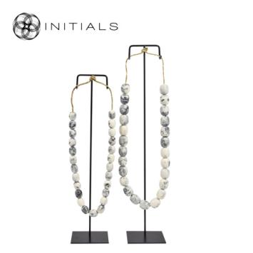 Object Nature Matinee Necklace Marble Grey