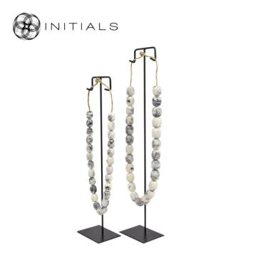 Object Nature Matinee Necklace Marble Grey