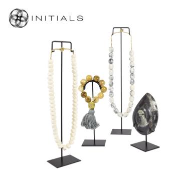Object Nature Matinee Necklace Marble Grey