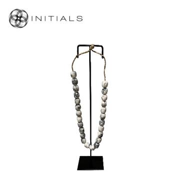 Object Nature Matinee Necklace Marble Grey