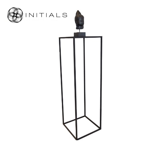 AKTIE - Buddha Charred Mango Wood Black on Metal stand