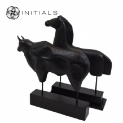 Horse Modern Mango Wood Black