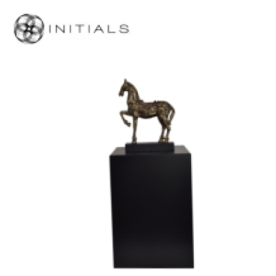 Horse Sculpture Antique Polyresin Gold