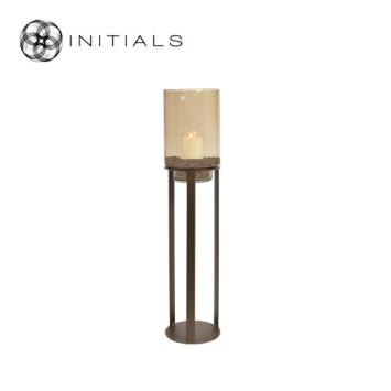 Stand Bridge Raw Iron Metallic Brown Round