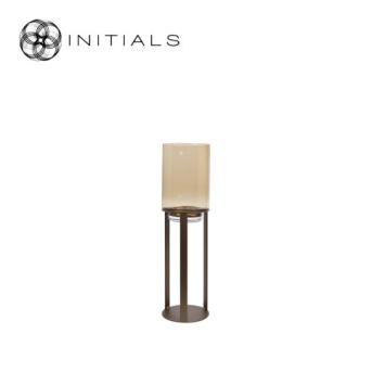 Hurricane Table Stand Open XS Metallic Brown & Topaz Glass