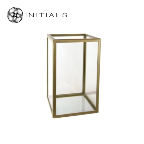 Showcase | Candleholder Serré Window Clear glass and Iron Frame Gold