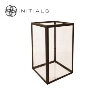 Showcase | Candleholder Serré Window Clear glass and Iron Frame Metallic Brown