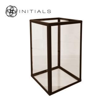 Showcase | Candleholder Serré Window Clear glass and Iron Frame Metallic Brown