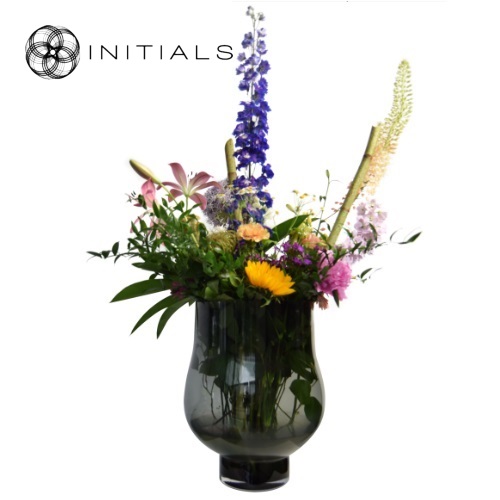 Vase | Candleholder Boudoir Bulb Smoke Glass