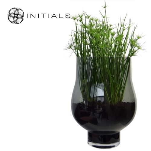 Vase | Candleholder Boudoir Bulb Smoke Glass